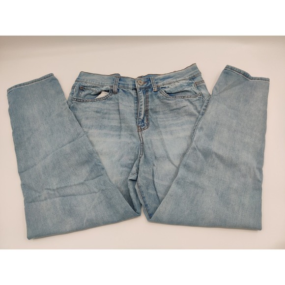 SO Denim - SO‎ High Rise Mom Jeans Light Wash Blue Tapered Leg Denim Size 15/32W